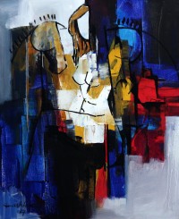 Mashkoor Raza, 24 x 30 Inch, Oil on Canvas, Abstract Painting, AC-MR-204